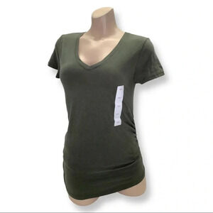 Isabel Maternity Size XS Short Sleeve V-Neck Side Shirred T-Shirt. New With Tags